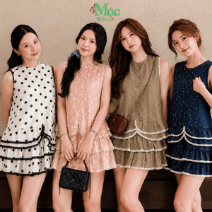 Set váy ngắn, set thiết kế Bi bèo tầng tiểu thư chất Đũi mềm mịn form xoè xinh mặc đi chơi nổi bật
