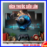 Tranh Bida treo tường tráng gương cao cấp SIZE LỚN decor phòng bi-a chuyên nghiệp - tranh treo quán bida club bộ 5 bức — ảnh 1