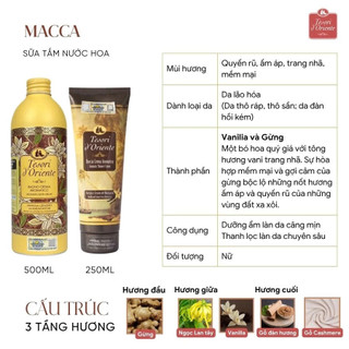 Sữa tắm xích Tesori D'Oriente 500ml dưỡng ẩm làm sạch da lưu hương dài lâu & dưỡng da trắng sáng