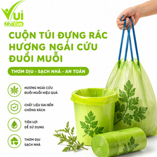 Cuộn Túi Đựng Rác Hương Ngải Cứu Đuổi Muỗi GD55 - Túi Rác Tự Phân Hủy, Dẻo Dai Chống Rách