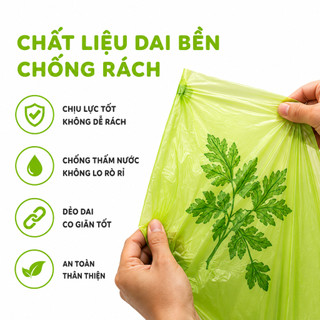 Cuộn Túi Đựng Rác Hương Ngải Cứu Đuổi Muỗi GD55 - Túi Rác Tự Phân Hủy, Dẻo Dai Chống Rách
