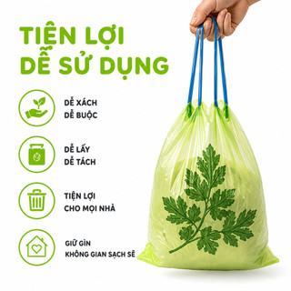 Cuộn Túi Đựng Rác Hương Ngải Cứu Đuổi Muỗi GD55 - Túi Rác Tự Phân Hủy, Dẻo Dai Chống Rách