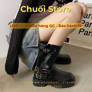 Giày boot nữ da PU tổng hợp dệt vải đế cao su cá tính năng động dễ phối đồ xinh xắn