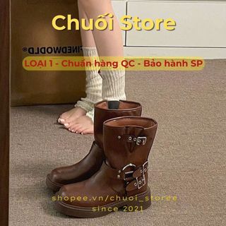 Giày boot nữ da PU tổng hợp dệt vải đế cao su cá tính năng động dễ phối đồ xinh xắn