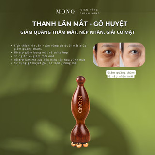 Thanh Lăn Massage Mắt & Gõ Huyệt Đồng Thau Cao Cấp Mono - Thân Gỗ Thơm Dẻ Vàng - Giúp Giảm Nhăn & Bọng Mắt, Giải Cơ Mặt