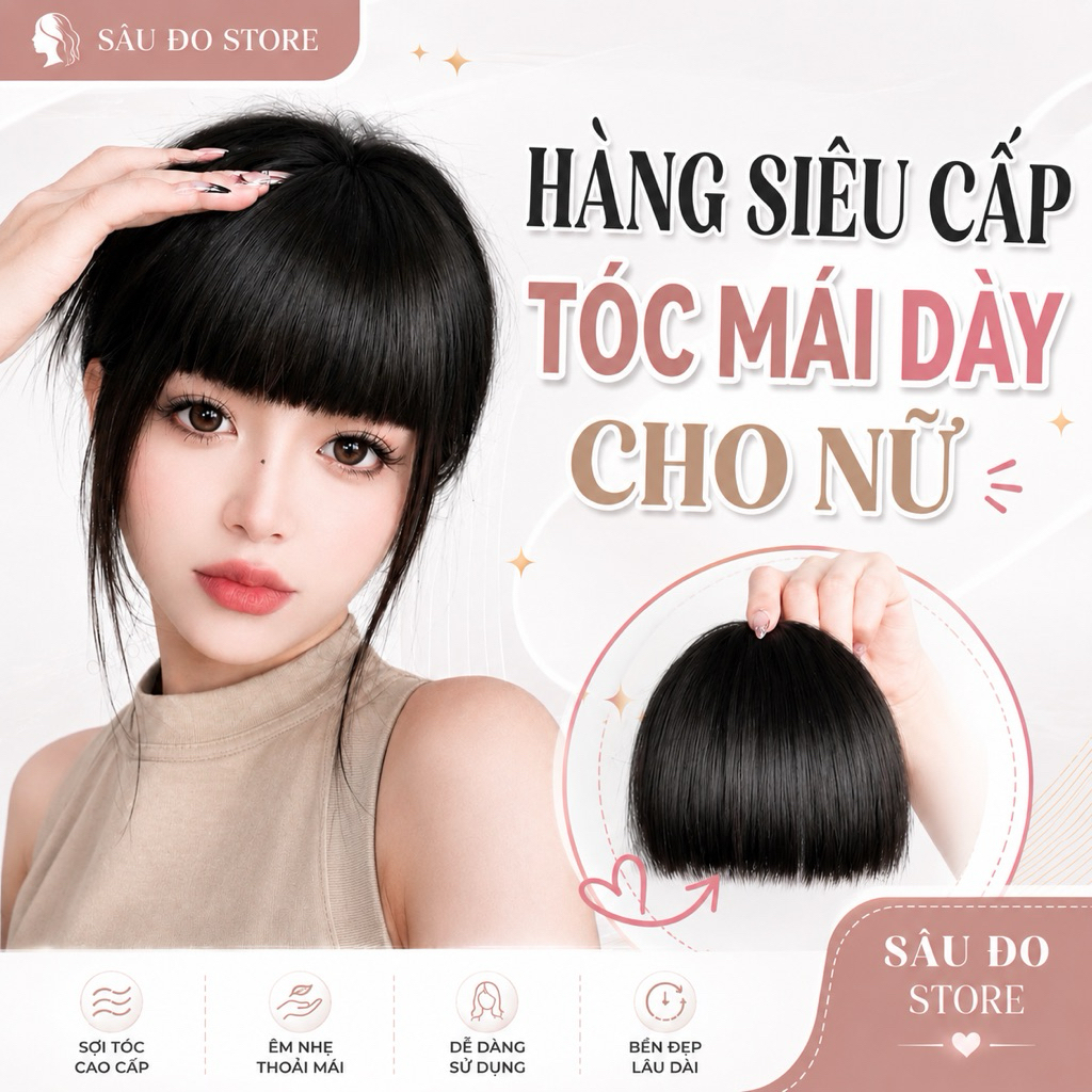 [HÀNG SIÊU CẤP] MÁI DÀY TÓC GIẢ KHÔNG MAI 4 MÀU SỈ TOÀN QUỐC