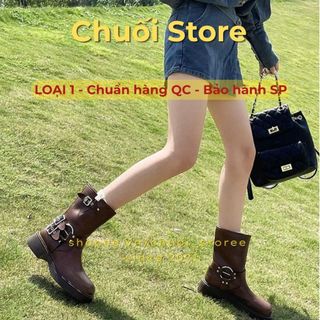 Giày boot nữ da PU tổng hợp dệt vải đế cao su cá tính năng động dễ phối đồ xinh xắn