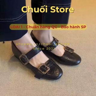 Giày bệt nữ da PU tổng hợp dệt vải đế cao su phong cách cổ điển nhẹ nhàng nữ tính siêu xinh