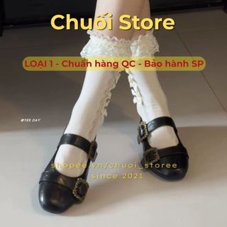 Giày bệt nữ da PU tổng hợp dệt vải đế cao su phong cách cổ điển nhẹ nhàng nữ tính siêu xinh