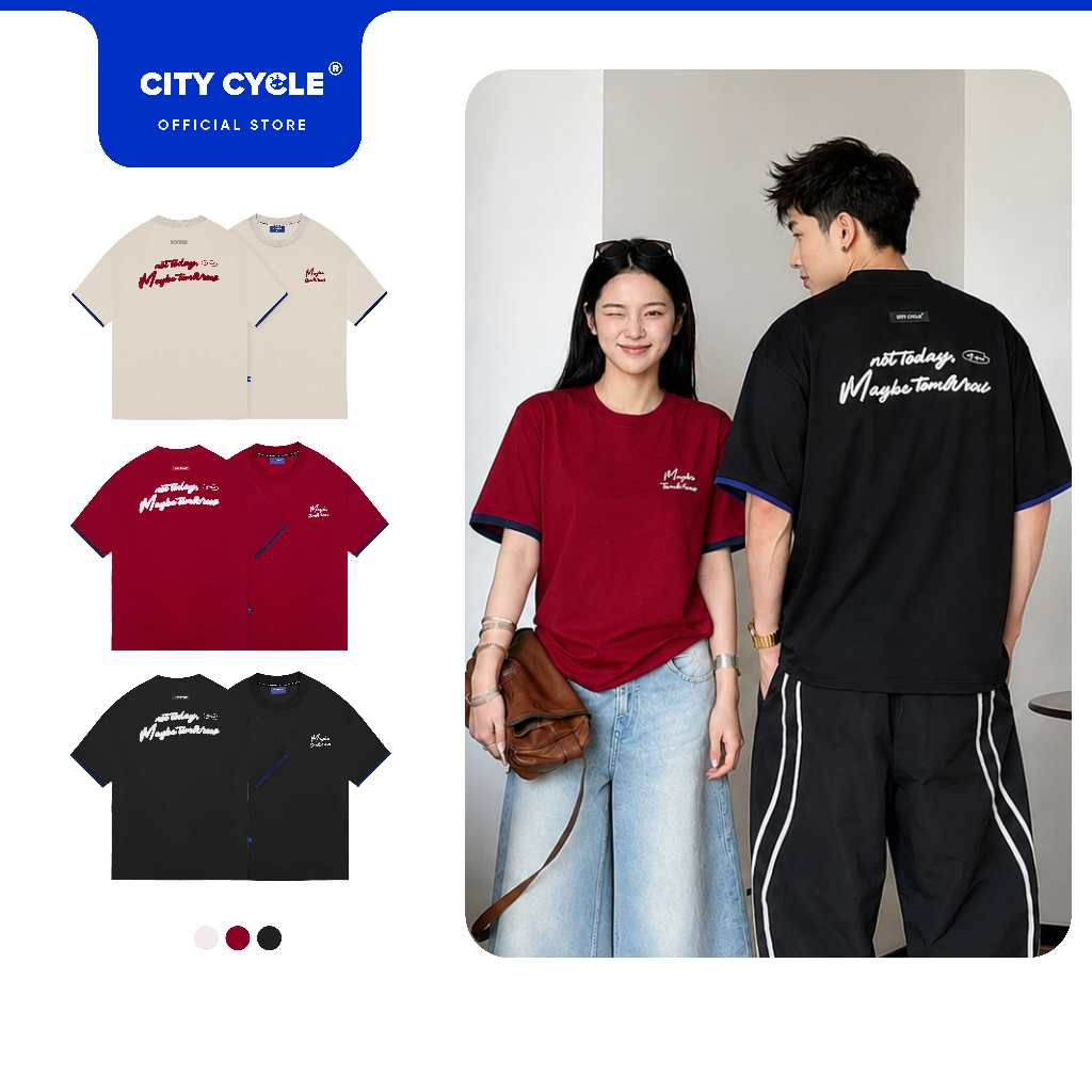 Áo thun phông unisex form rộng T Shirt Local Brand Chính Hãng City Cycle Áo thun Maybe Tomorrow