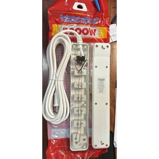 Ổ Cắm 6 Lỗ Lõi Sứ chống cháy 2200W SOPOKA 6M2-5 dây 4.5m – Có Dây, Công Tắc