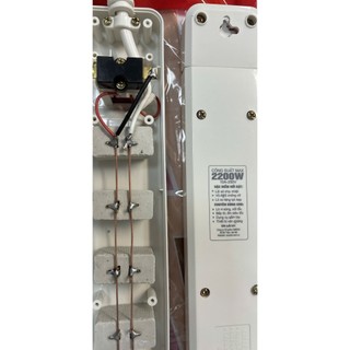 Ổ Cắm 6 Lỗ Lõi Sứ chống cháy 2200W SOPOKA 6M2-5 dây 4.5m – Có Dây, Công Tắc