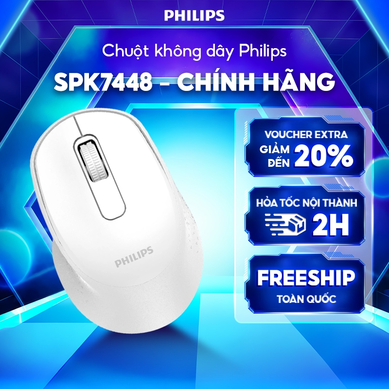 Chuột không dây Bluetooth Philips SPK7448 Chính Hãng – Kết nối kép 2.4GHz & Bluetooth, pin lâu