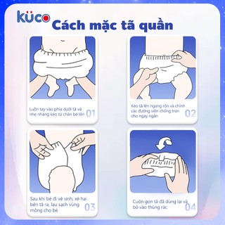 [Quà tặng miễn phí - Băng vệ sinh quần] Tã quần/Tã dán KUCO Khô Thoáng -  Thoáng Khí Mega Jumbo S-XXXL