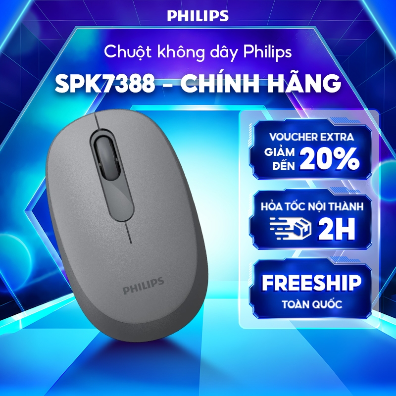 Chuột không dây Philips SPK7388 Chính Hãng – Kết nối 2.4GHz ổn định, pin lâu, thiết kế nhỏ gọn