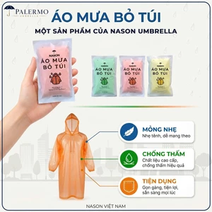 Combo áo mưa bỏ túi tiện lợi thiết kế nhỏ gọn Palermo áo mưa giấy mỏng nhẹ, chống thấm nước