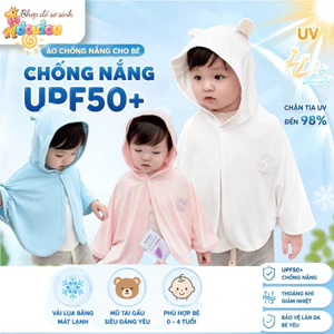 Áo Choàng Chống Nắng Chống Tia UV Mỏng Nhẹ Vải Lụa Băng Mát Lạnh Cho Bé Trai Bé Gái 0-2 tuổi DouDou