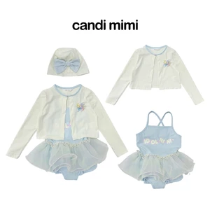 CANDI MIMI Set đồ bơi xanh baby phối áo khoác và mũ-NL6914