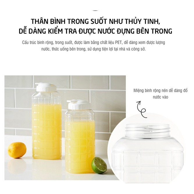 [SVIP] Bình đụng nước Lock&Lock Chess Water Bottle HAP810 HAP811WHT (1L) HAP812 (1.5L) - K-MALL