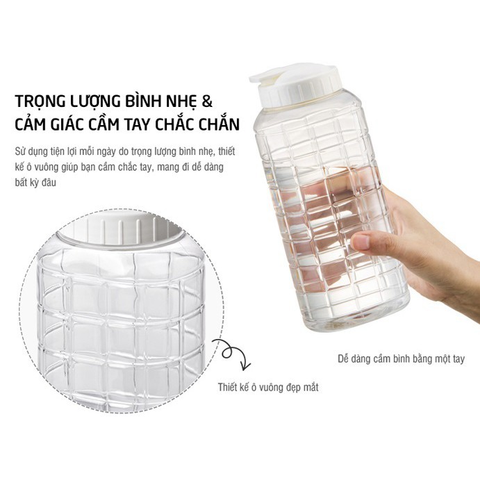 [SVIP] Bình đụng nước Lock&Lock Chess Water Bottle HAP810 HAP811WHT (1L) HAP812 (1.5L) - K-MALL