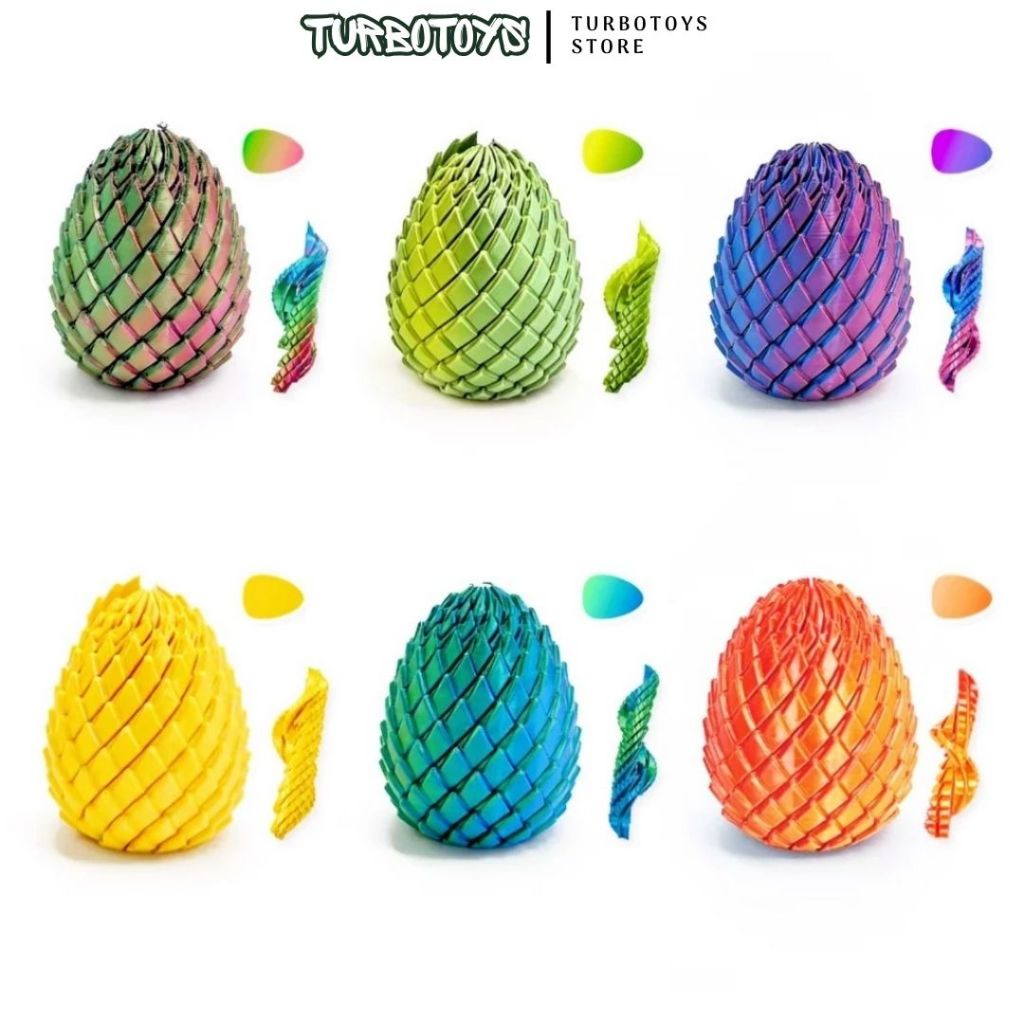 Đồ chơi giảm stress trứng rồng in 3D biến hình fidget toys, khớp nối linh hoạt đồ chơi kỳ lạ, Turbotoys