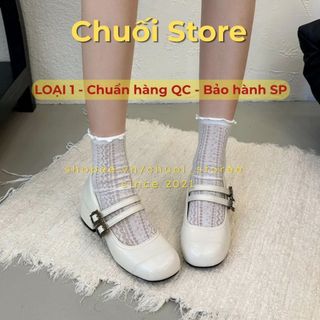 Giày lolita nữ da PU tổng hợp dệt vải đế cao su thanh lịch tinh tế dịu dàng thoải mái
