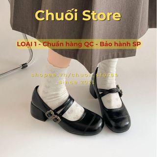 Giày lolita nữ da PU tổng hợp dệt vải đế cao su thanh lịch nữ tính dịu dàng tinh tế