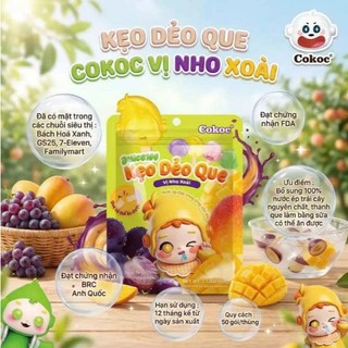Kẹo Dẻo Que Mini Cokoc Vị Trái Cây Hỗn Hợp - 100% Nước Ép Trái Cây Nguyên Chất, Ăn Được Que