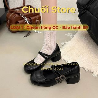 Giày lolita nữ da PU tổng hợp dệt vải đế cao su thanh lịch nữ tính dịu dàng tinh tế