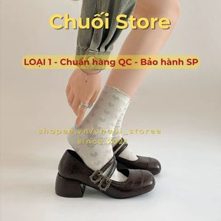 Giày lolita nữ da PU tổng hợp dệt vải đế cao su thanh lịch nữ tính dịu dàng tinh tế