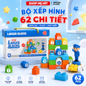 Bộ Xếp Hình 62 Chi Tiết Cho Bé Khối Gạch Lớn Đồ Chơi Lắp Ghép Sáng Tạo Kèm Hộp Quai Xách