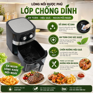 Nồi Chiên Không Dầu AQUA 12 Lít, Công Suất 2000W Chiên Rán Đồ Ăn Một Cách Nhanh Chóng, Hiệu Quả, Lòng Nồi Phủ Chống Dính
