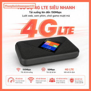 Bộ Phát WiFi 4G LSUN MF605V – Cắm SIM Tốc Độ 150Mbps – Pin 3000mAh – LCD – Kết Nối 10 Thiết Bị