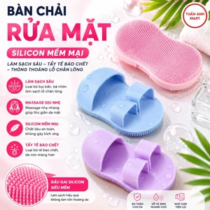 Combo 10 cái Bàn chải rửa mặt silicon, bàn chải tẩy tế bào da chết, làm sạch lỗ chân lông, nhỏ gọn, tiện lợi
