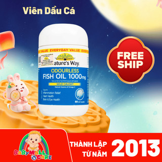 Viên Dầu Cá Odourless Fish Oil 1000mg NATURE’S WAY Bổ Sung EPA DHA Hộp 80 Viên