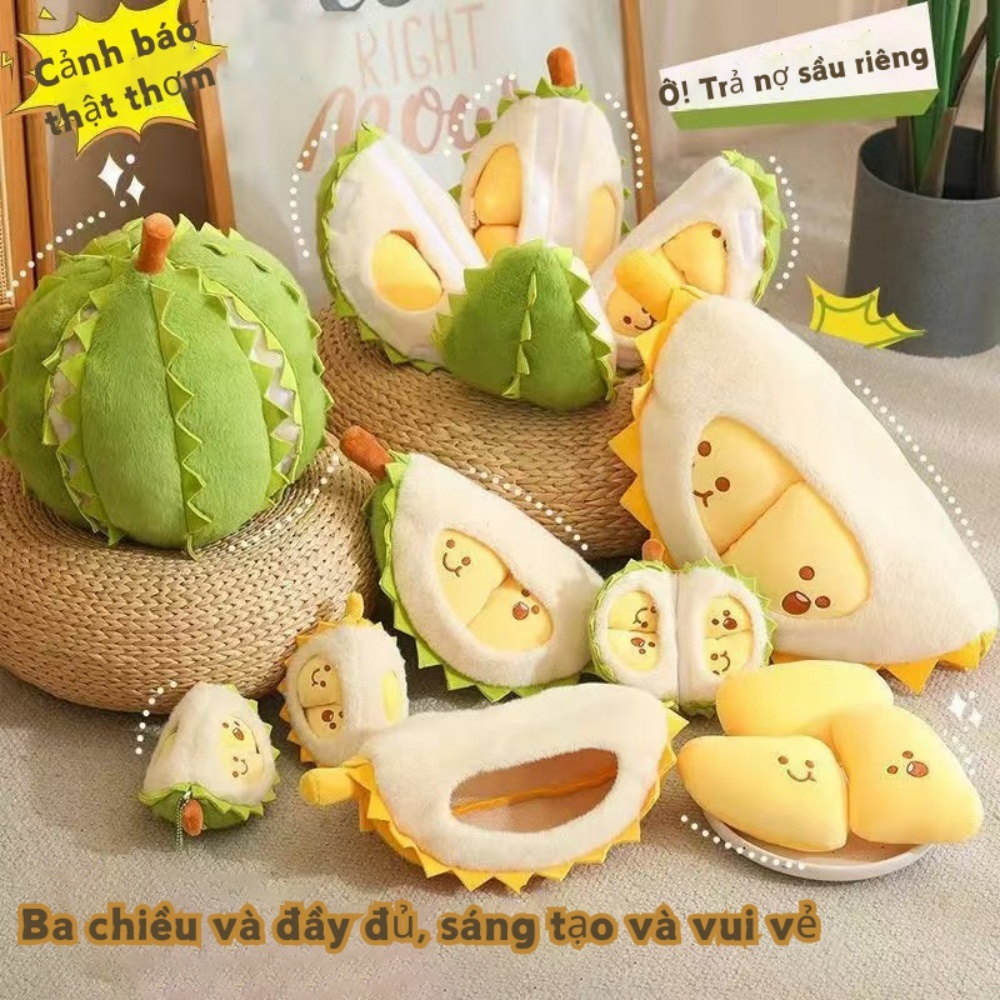 Gấu Bông Sầu Riêng Tách Múi Nhồi Bông - Đồ Chơi Tháo Rời Lắp Ghép, Quà Tặng Siêu Hot Cho Bé