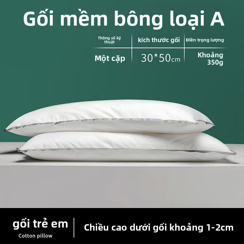 【Ten Beans】Gối Siêu Thấp Gối Mềm Thấp Mỏng Cotton Bảo Vệ Cổ Tử Cung Người Lớn Đơn Học Sinh Hỗ Trợ Giấc Ngủ Cho Bé Trẻ Em
