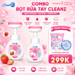 Combo bọt rửa tay CleanZ bông hoa làm sạch, diệt khuẩn 99%, an toàn cho da tay 350ml - 2S CHÍNH HÃNG