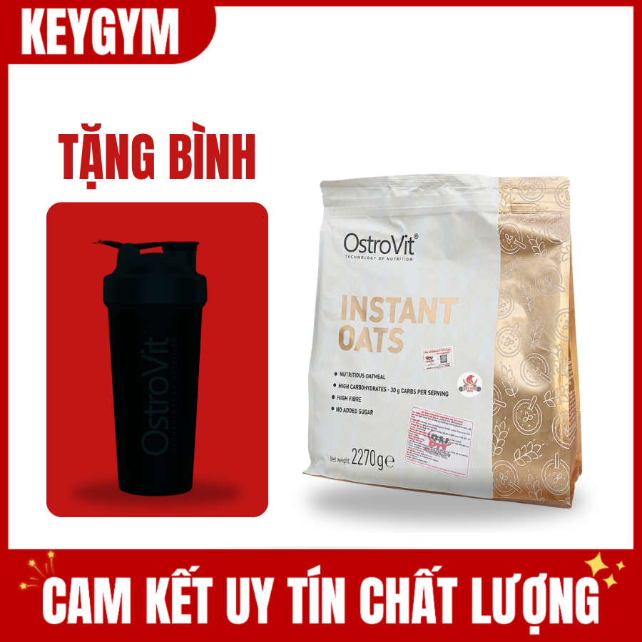[BN] [TẶNG BÌNH] Yến Mạch Uống Liền - Ostrovit Instant Oat Flakes 45 Servings (2270 gram) - KEYGYM