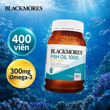 (Date 06/2027) Viên dầu cá không mùi Dầu Cá Úc Blackmores Odourless Fish Oil 1000mg 400 viên