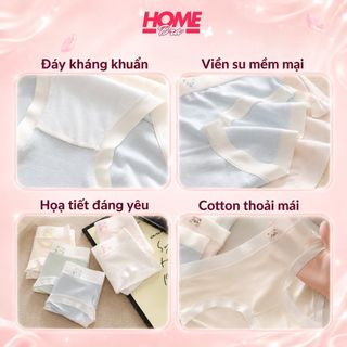 Quần lót nữ cotton thun lạnh mềm mại thoáng mát Quần chíp nữ đáy kháng khuẩn họa tiết dễ thương LY03