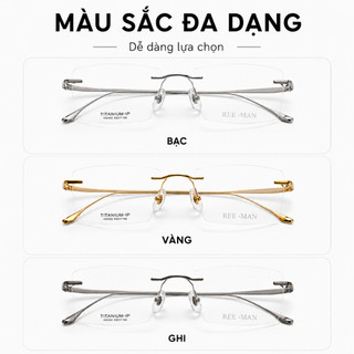 Kính Cận Gọng Khoan Nam Nữ Reeman 110151 Eye Plus Gọng Titanium Bền Bỉ Siêu Nhẹ Sang Trọng Đẳng Cấp