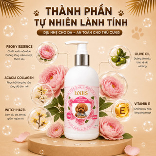 Sữa Tắm Xả Cho Chó Mèo 2in1 Louis POODLE ROSE 3-500ml Kiêm Dầu Xả Thú Cưng Chính Hãng