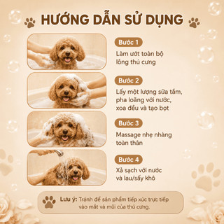 Sữa Tắm Xả Cho Chó Mèo 2in1 Louis POODLE ROSE 3-500ml Kiêm Dầu Xả Thú Cưng Chính Hãng