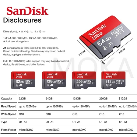 SanDisk Super Memory Card 64GB 128GB 256GB 512GB 1TB Micro SD Card Class10 UHS-1 Card (COD)