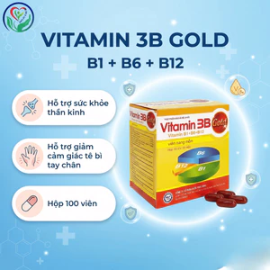 Vitamin 3B Gold Phúc Vinh hộp 100 viên, B1 B6 B12 hỗ trợ giảm tê bì tay chân do thiếu vitamin nhóm B