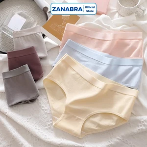 Quần Lót Nữ Cotton Kháng Khuẩn Thoáng Mát, Quần Lót Cạp Vừa Lưng Thun Co Giãn 4 Chiều ZANABRA L2020