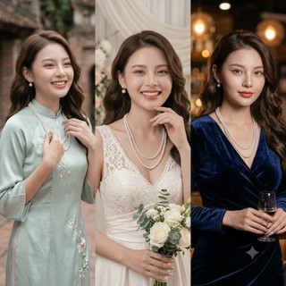 [ DAISYN ] N401 vòng cổ hạt Trai, dây chuyền hạt dây chuyền mang áo dài 2 sợi dài kiểu dáng sang trọng cho nữ