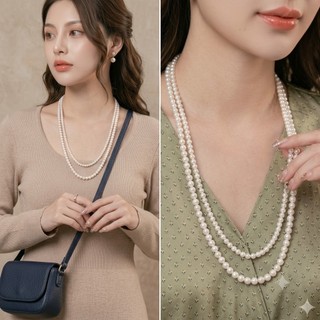 [ DAISYN ] N401 vòng cổ hạt Trai, dây chuyền hạt dây chuyền mang áo dài 2 sợi dài kiểu dáng sang trọng cho nữ