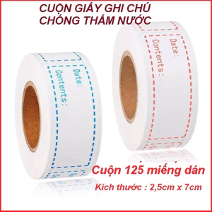 Cuộn Giấy Ghi Chú Nhãn Thực Phẩm Nhà Bếp Không Thấm Nước, Dán Lọ Gia Vị, Túi Hộp Đựng Đồ Ăn
